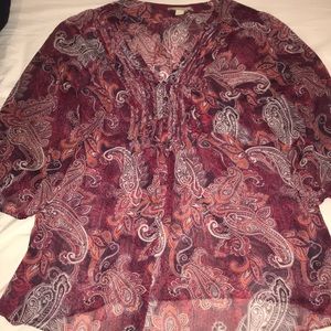 Banana Republic 3/4 sleeve paisley blouse